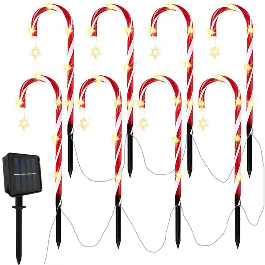 

Christmas Candy Cane Lights Romantic Solar Cane Lights 8 Cool Lighting Modes Automatically Turn On For Driveway Pathway Yard