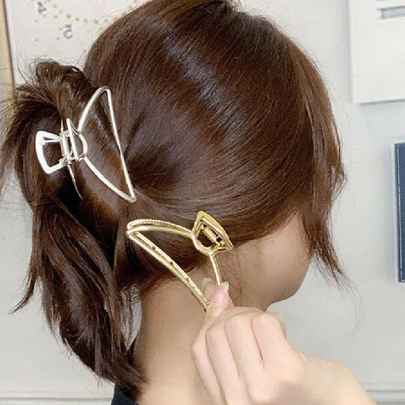 Женский винтажный металлический зажим для волос в форме полумесяца| |