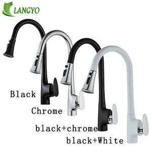 Кухонный Смеситель Kithchen, роскошный выдвижной кран на раковину, латунь, поворот на 360 градусов, кран с одним отверстием