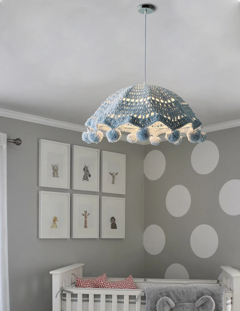 Тканевый подвесной светильник s тканевый потолочный для детской комнаты розовый