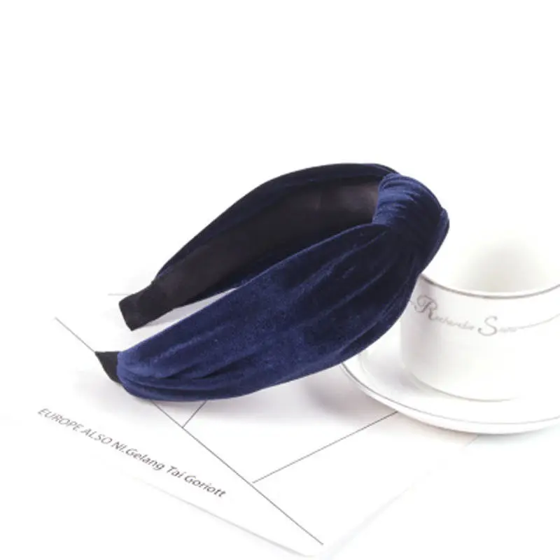 Повязка для волос с бантом женская тканевый ободок перехлёстом цвет