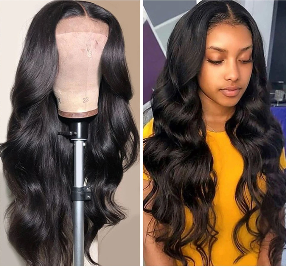 

Плотность 180 бразильские волнистые человеческие волосы парики 4x4 парик на сетке волосы 8-30 дюймов длинные волнистые парики на сетке для черн...