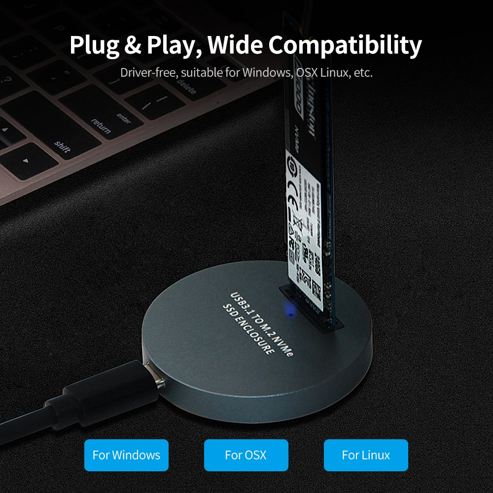 Переходник USB LM-914 Type-C на PCI-E M.2 NVMe SSD 3 1 для Windows OSX Linux plug and play 10 Гбит/с | Компьютеры и