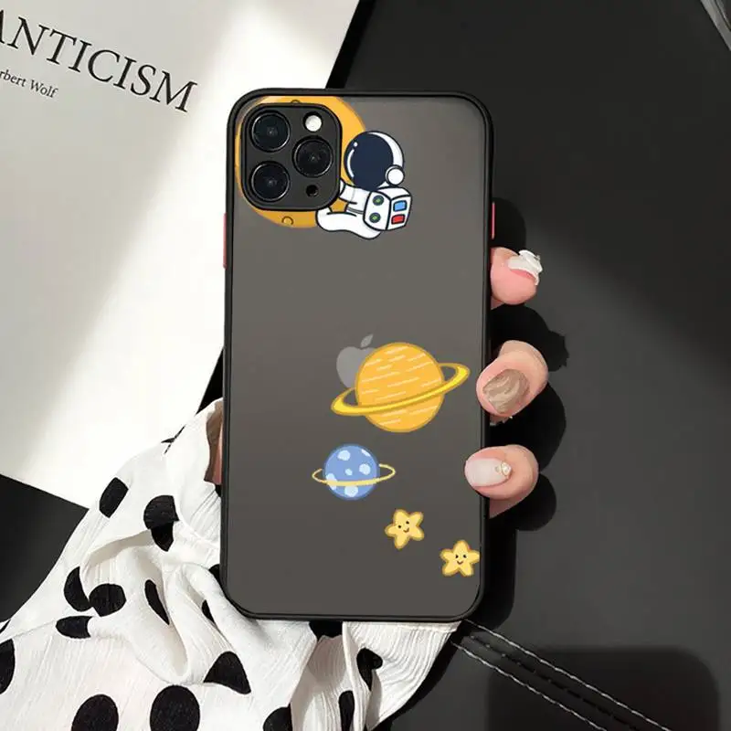 

astronaut planet spaceship dinosaur cartoon Phone Cases matte transparent For iphone 7 8 11 12 plus mini x xs xr pro max cover