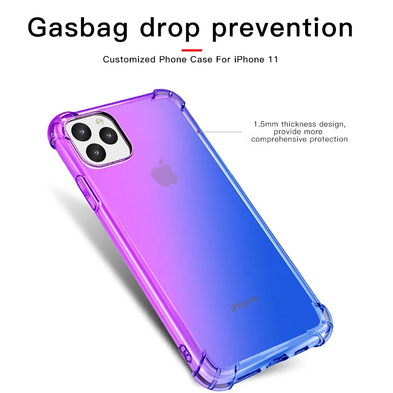 ! Мягкий чехол ACCEZZ из ТПУ с градиентом цвета для IPhone 11 Pro Max защитный