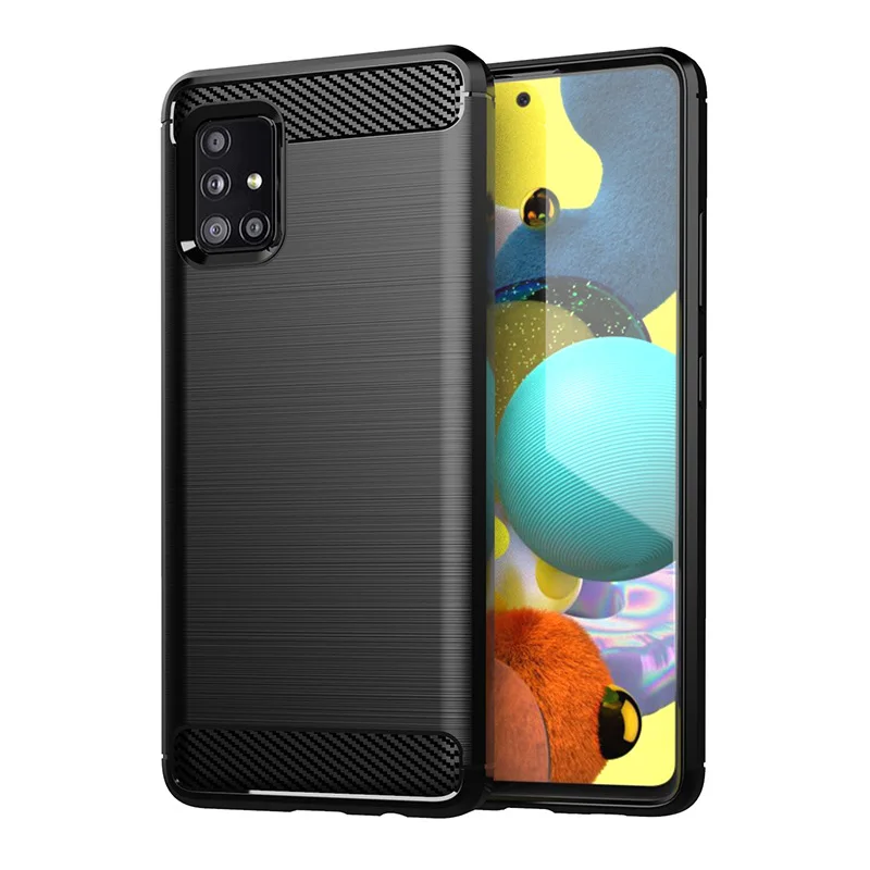 

For Samsung Galaxy A51 4G 5G Case Carbon Fiber Cover Shockproof Phone Case For Samsung Galaxy A51 Protective Cover Flex Bumper