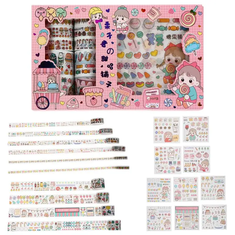 

1 Set Decorative Scrapbook Adhesive Washi Tapes Cartoon Stationery Stickers