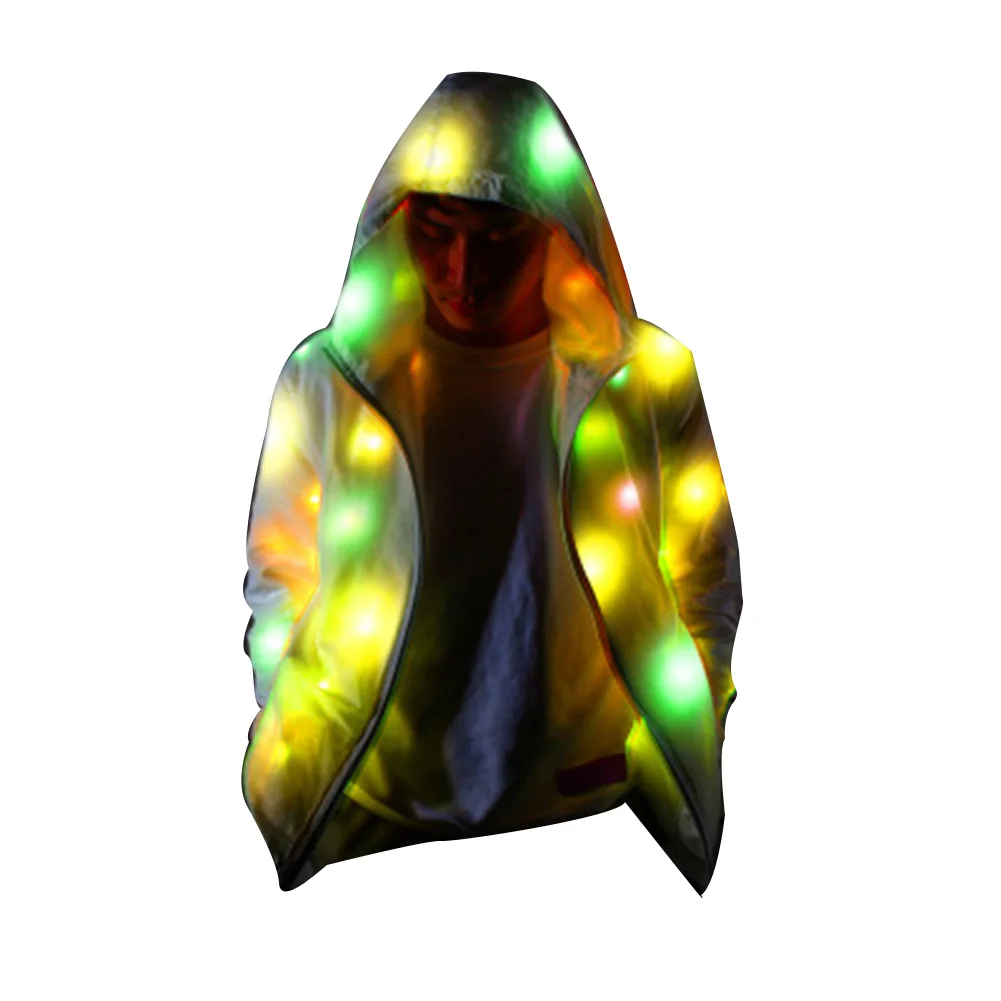 Мужские и женские светящиеся вечерние Одежда для дома улицы Модные Мигающий