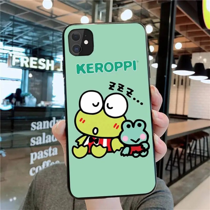 

CUTEWANAN Cute cartoon frog Keroppi TPU Soft Rubber Phone Cover for iPhone 11 pro XS MAX 8 7 6 6S Plus X 5S SE 2020 XR case