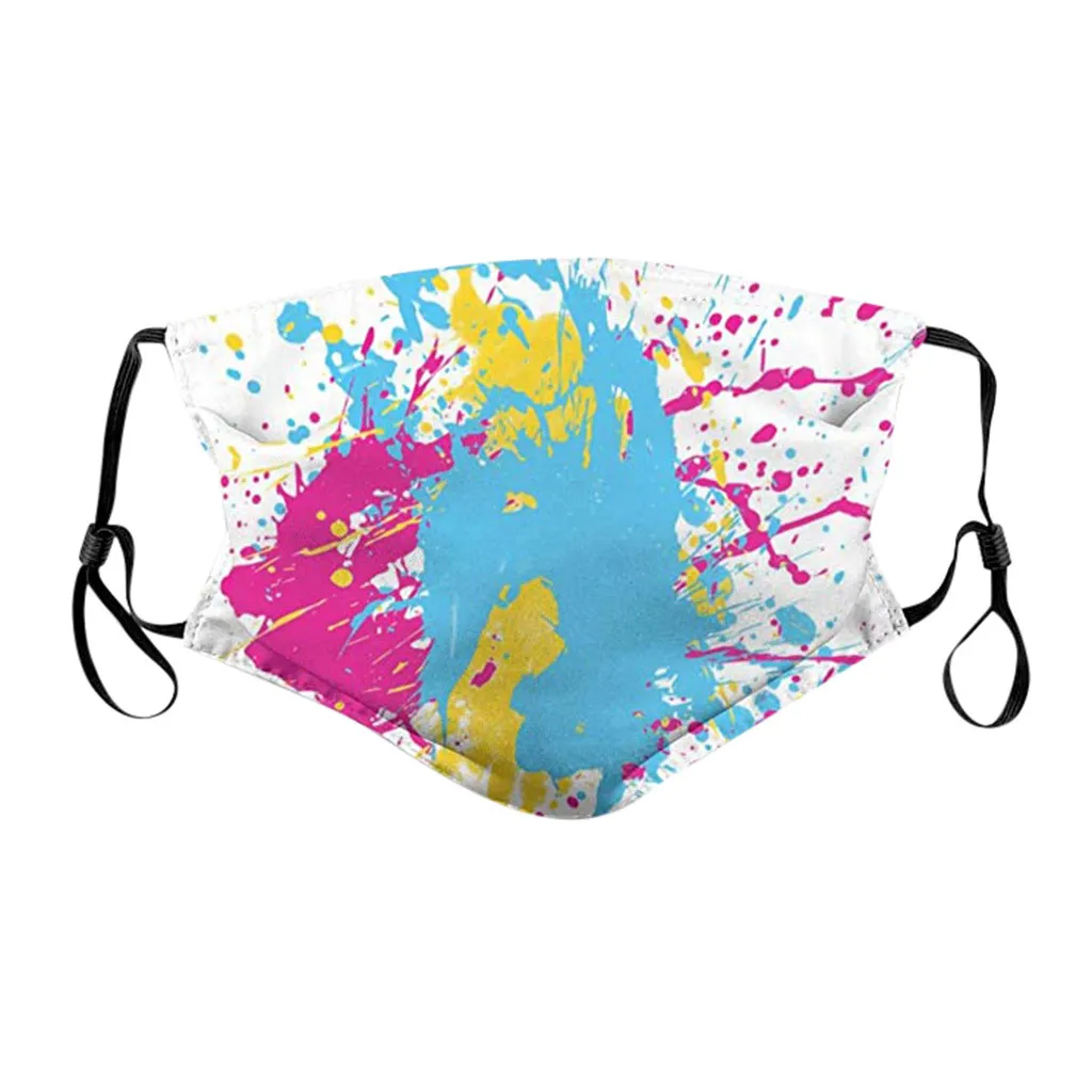 

Tie-Dye Print Anti-spitting Protective Mask For Women Men Adult Face Masks Reusable Filters Replaceable Adjustable Ear Loops