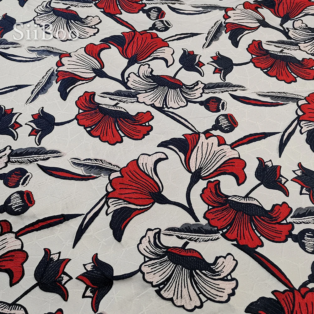 Итальянская 3D красочная цветочная тисненая стильная элегантная жаккардовая