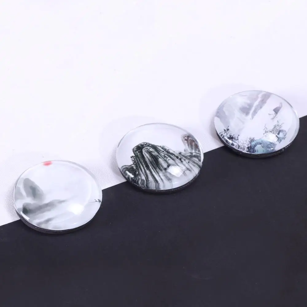 QIYUE креативная пейзажная живопись Круглый Магнитный Кристалл элегантное стекло