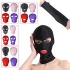 Секс SM взрослые игры или вечерние игрушки открытым ртом глаз эластичный капюшон маска Косплэй наказание раба головные уборы фетиш бдсм маска на все лицо
