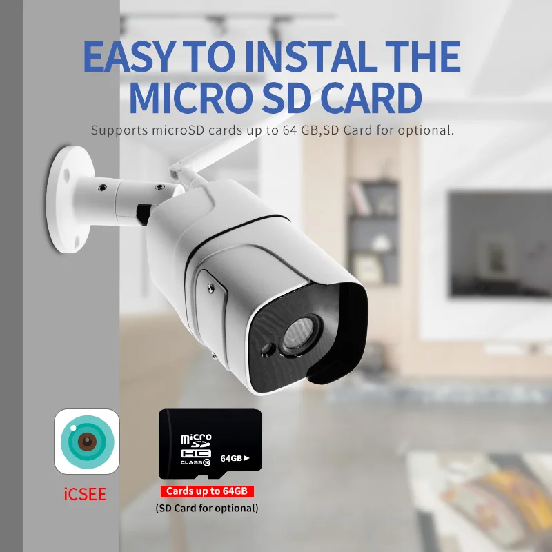HD Wi Fi IP камера 1080P 5 Мп ONVIF Беспроводная Проводная цилиндрическая видеонаблюдения