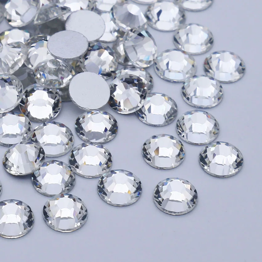 

Super Shiny Crystal Glass Nail Art Rhinestones Non Hot Fix Glue Paste Flat Back Diamond Decorations For Clothing Shoes Bags