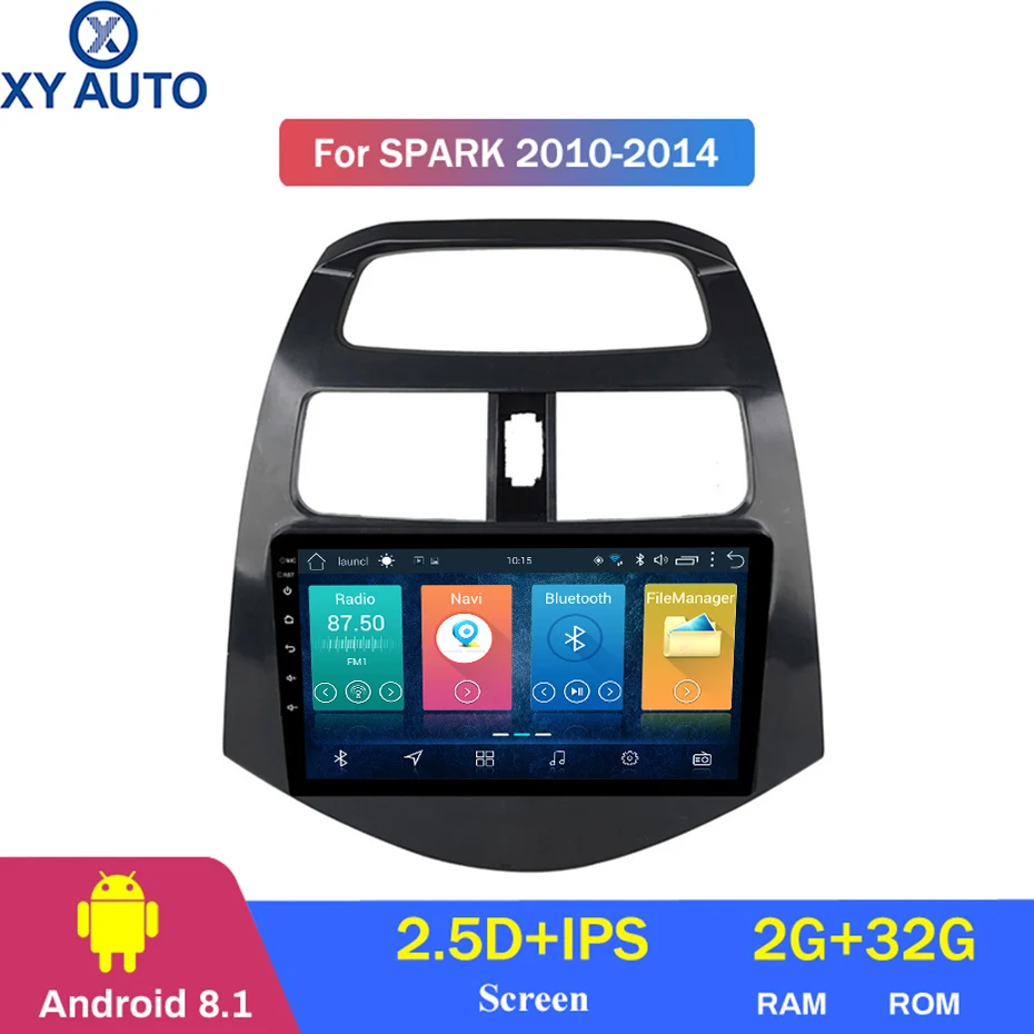 9 дюймовый 2.5D IPS закаленный HD мультисенсорный экран Android 2010 NAVI для Chevrolet SPARK 2014 с