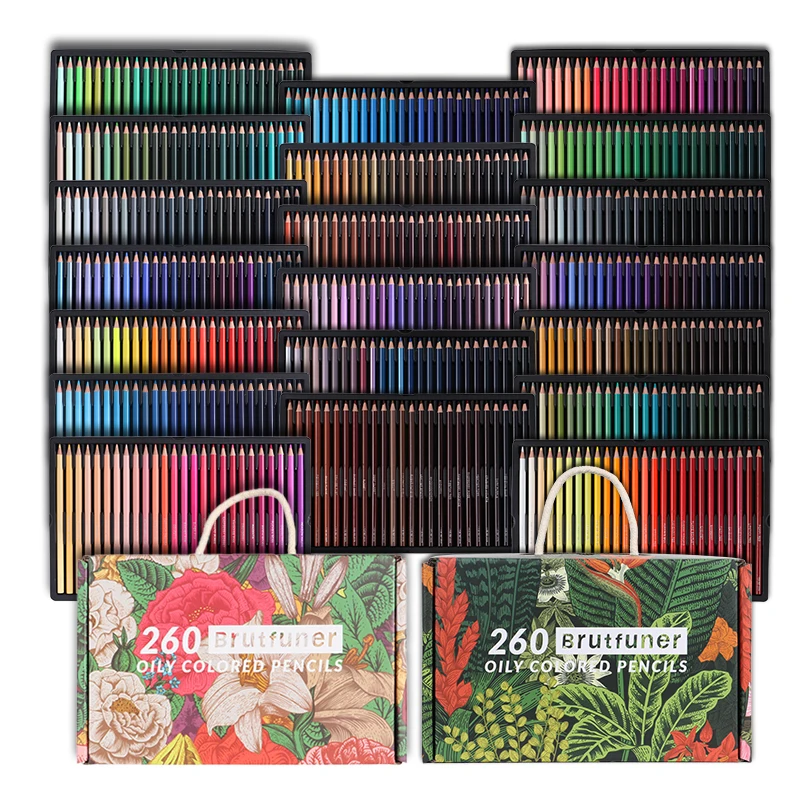 Brutfuner 520 Colored Pencils 260 Oil Color Pencil Drawing Set Coloring Sketch For School Art Supplies Brutfuner