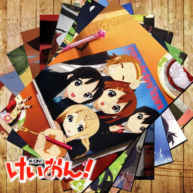 10 шт./лот K-ON! Постер-наклейка открытка K-on Yui Mio Ritsu Tsumugi Azusa Nodoka Ui подарочная карта
