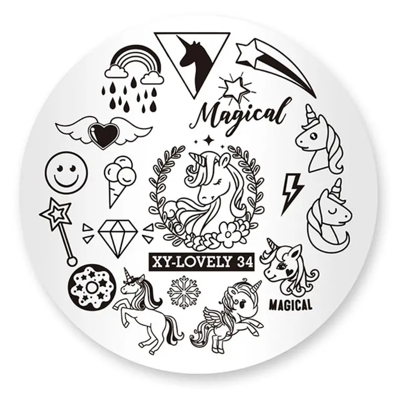 1 шт. штампы маникюрные изображения круглый дизайн ногтей штамп шаблон