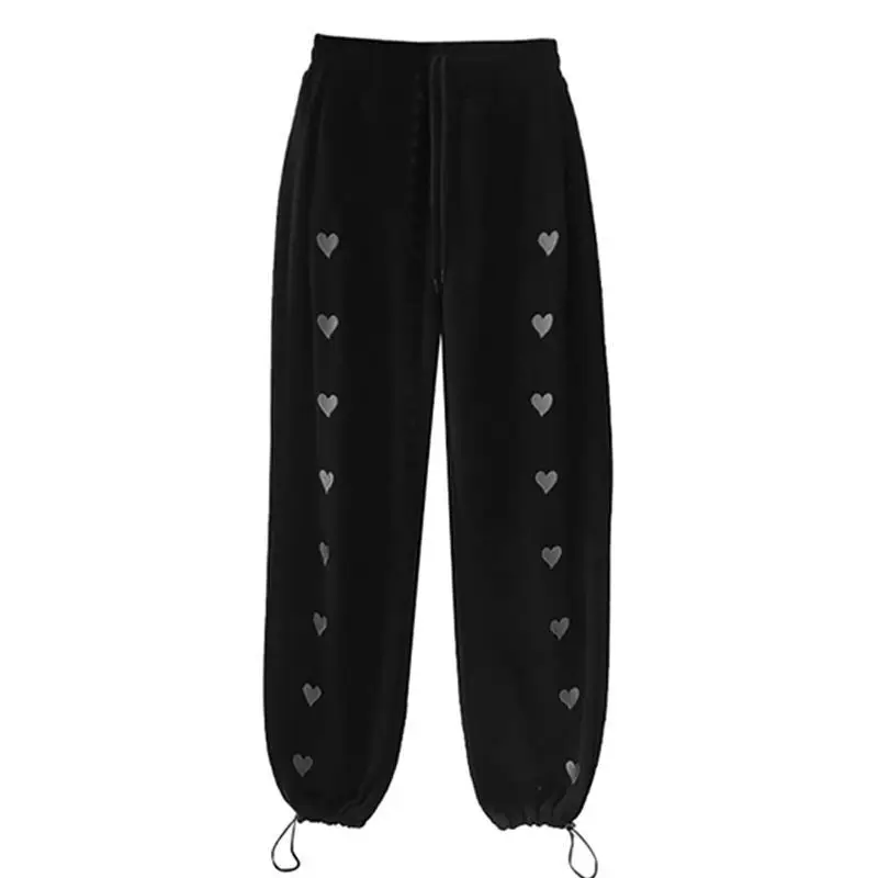 

Finely Embroidered Love Women's Athletic Pants Loose Pants Straight High Waist Casual Top Traf Y2k Women's Spring and Summer Age