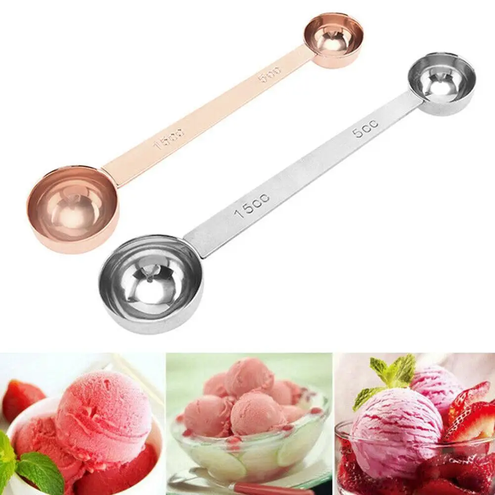 1 шт. стальная 2 в обжаренная двойная ложка прочная кухонная кофейная с