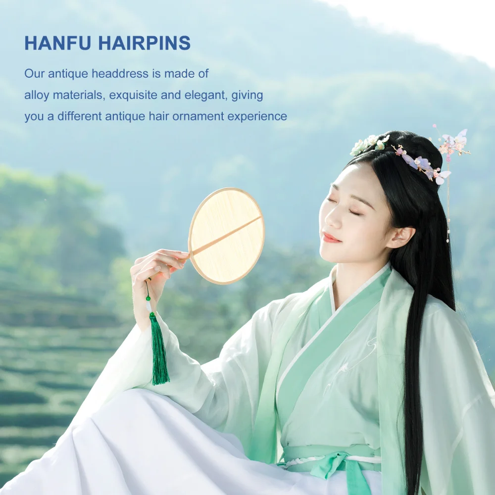 

1 Set/3pcs Chinese Hanfu Hairpins Hair Comb Earrings Kit Tassel Hair Accessories