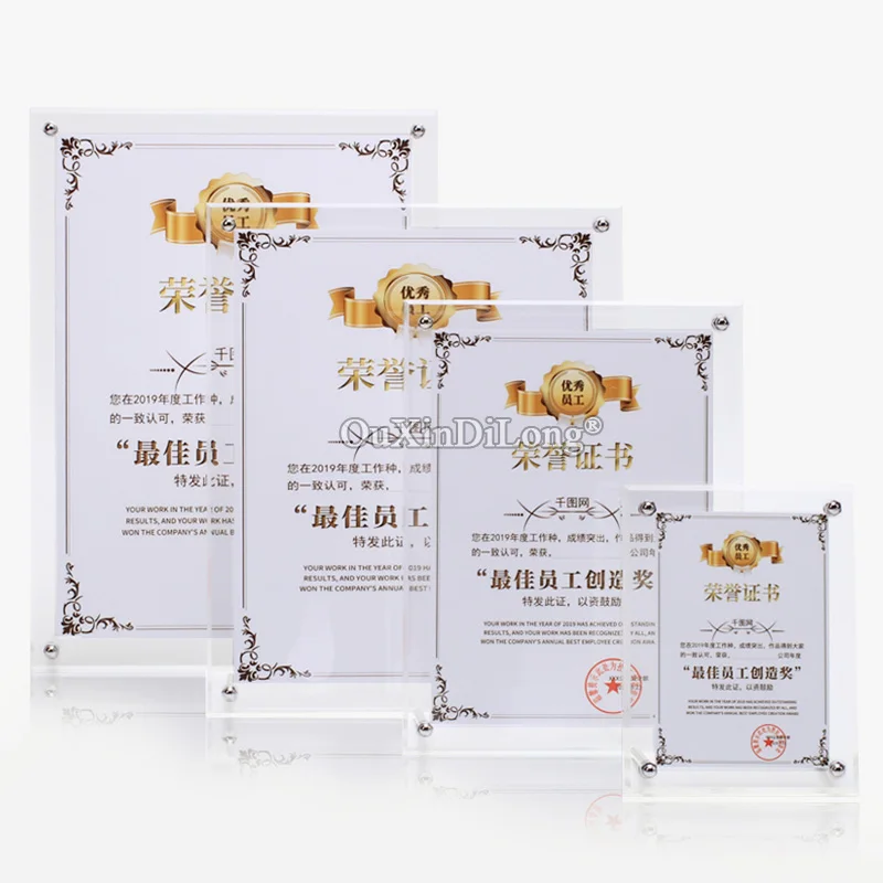 

1Set High-End Fashion Acrylic Photo Frame Product Price Tag Display Stand Transparent Screws Advertising Picture Frames GF530
