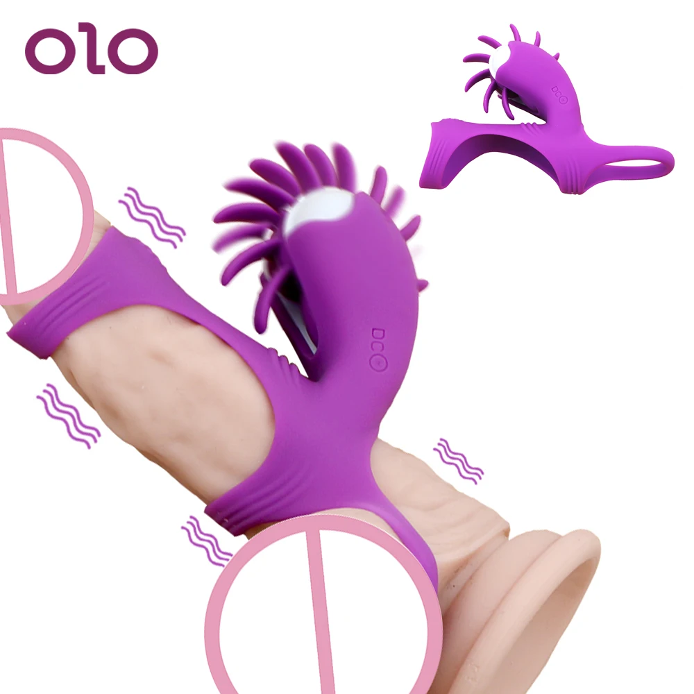 Оральный вибратор OLO для орального секса кольцо пениса Вращающийся язык пенис