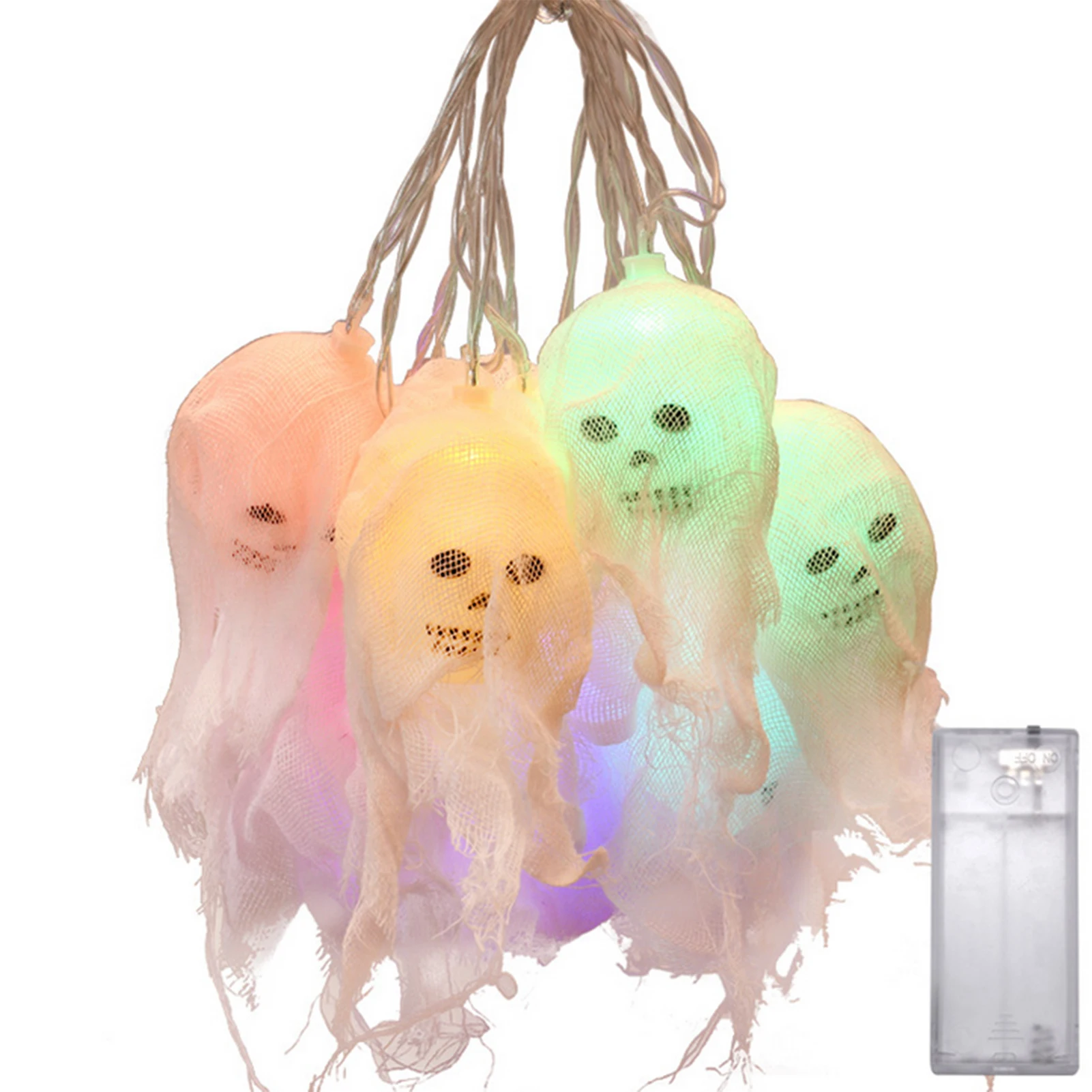 

Светодиодная декоративная гирлянда на Хэллоуин светильник в виде тыквы, черепа на батарейках, подвесные лампы