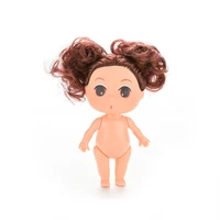 1 pc ddung dolls toy 9cm girl brown bun hair skirt princess confused doll christmas wedding gift classic toy cake baking tools