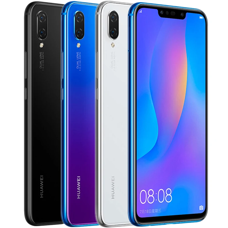 Сотовый телефон HuaWei NOVA 3i 4G LTE 4 камеры 24 МП 6 ГБ ОЗУ 128 Гб ПЗУ сканер отпечатка пальца