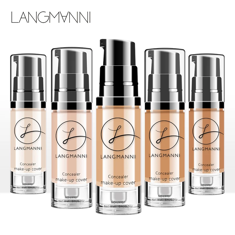 

langmanni 6 Colors Full Cover Liquid Concealer 6ml Eye Dark Circles Cream Makeup Face Corrector Waterproof Make Up Base Cosmetic