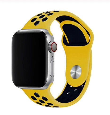 Мягкий силиконовый спортивный ремешок для apple watch ремешок 40 мм 44 мм браслет для iwatch 5 4 3 2 1 дышащий ремешок для часов 42 мм 38 мм