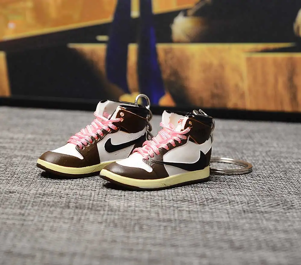 a pair w metal ring Дропшиппинг тапки обуви брелок 1 3D мини-кроссовки "OW CHICAGO" Спортивная обувь тапки брелки - Цвет: a pair w metal ring