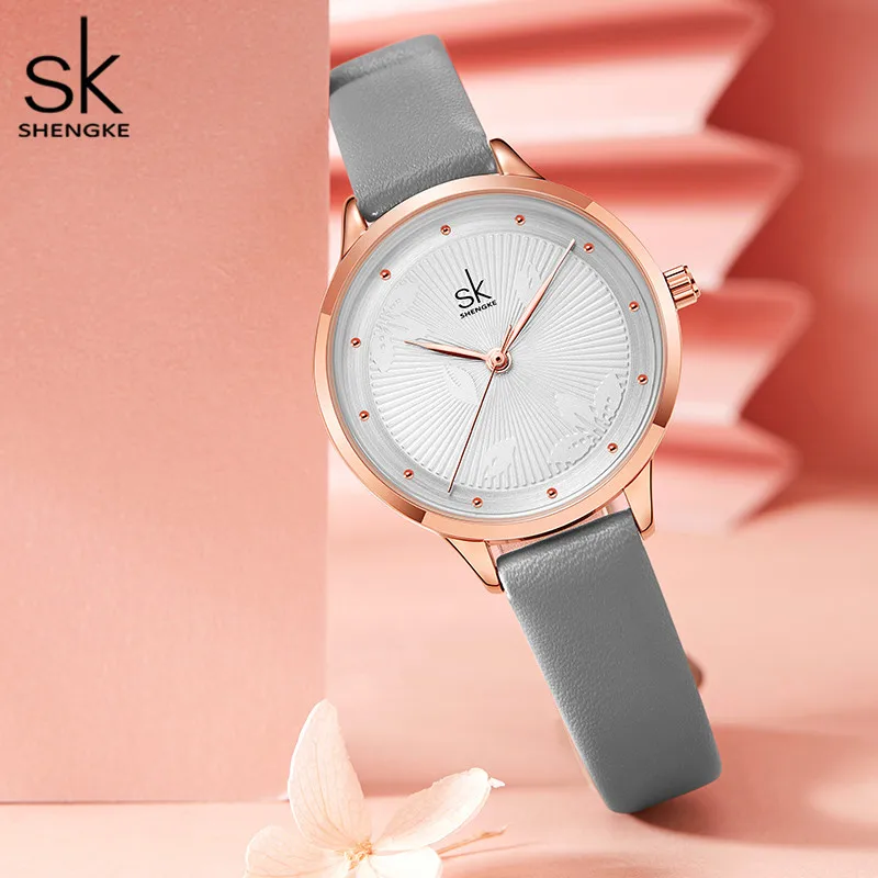 Shengke Fashion Simple Women Watches Woman Ladies Casual Leather Quartz Watch Female Clock Relogio Feminino Montre Femme Clock enlarge