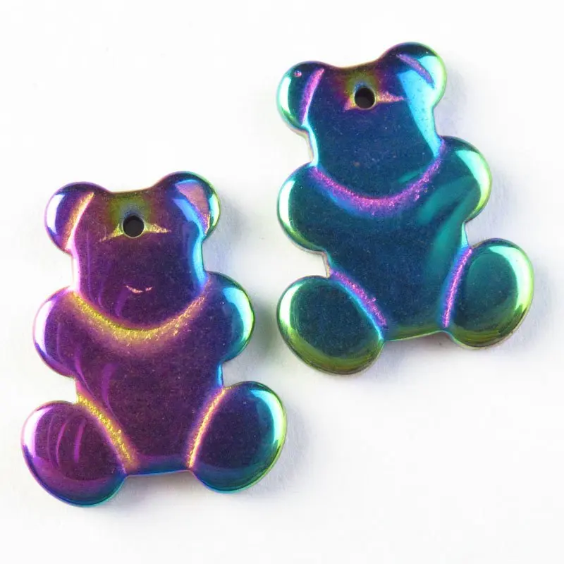 

10Pcs 20x17x3mm Carved Mutlicolor Hematite Bear Pendant Bead Free Shipping Fashion Jewelry