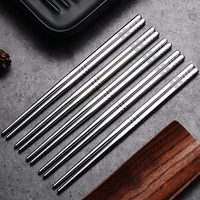 metal chopsticks household high temperature sterilizable non slip stainless steel chopsticks set kitchen accessories