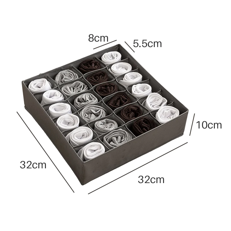 

3pcs 7 16 24 grids Bra Underwear Socks Socks Storage Organizer Box washable Large Capacity Multi-function home storage organizer