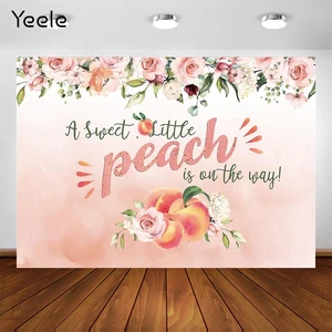 Yeele Spring Flower Peach Fruit Newborn Baby Shower 1st Birthday Party Photography Backdrop Vinyl Photographic Photo Background