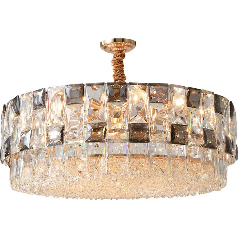

Luxury modern crystal chandelier living room dining room large size home decoration modern with gold chain crystal chandelier