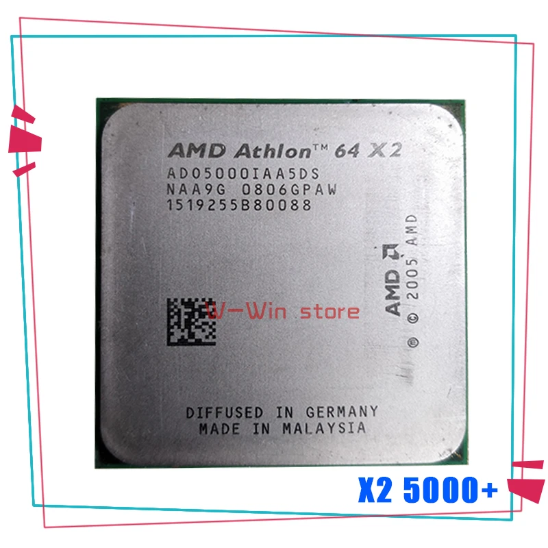 

AMD Athlon 64 X2 5000 + 5000 2,6 ГГц двухъядерный ЦПУ процессор ADO5000IAA5DO Разъем AM2