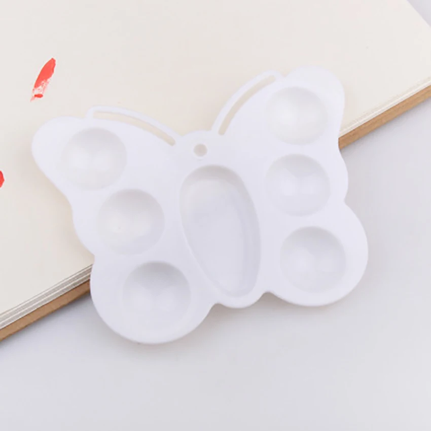 Novelty Butterfly Shape Plastic Palette 7 Grids Children Drawing Tray Oil Watercolor Paint Color Artist Painting Pallet | Канцтовары для