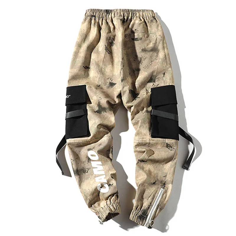 2020 мужские камуфляжные брюки для бега хип хоп Уличная одежда длиной до бедер