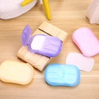 20pcs disposable soap paper portable cute boxed paper soap mini high quality scented soap slice home outdoor travel supplies