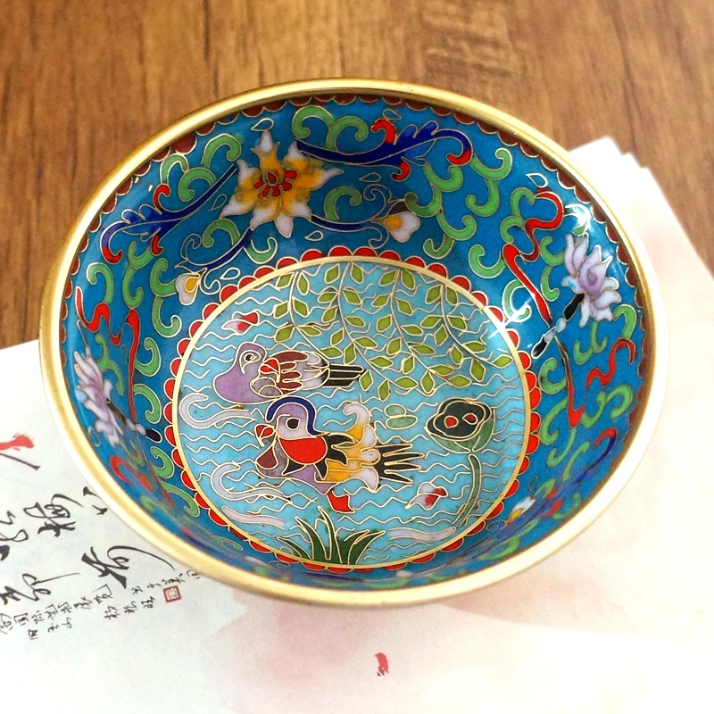 

Traditional Cloisonne Bowl Field Polished Small Bowl Decoration Cloisonne Cloisonne Enamel Bowl Decoration Handicraft Gift