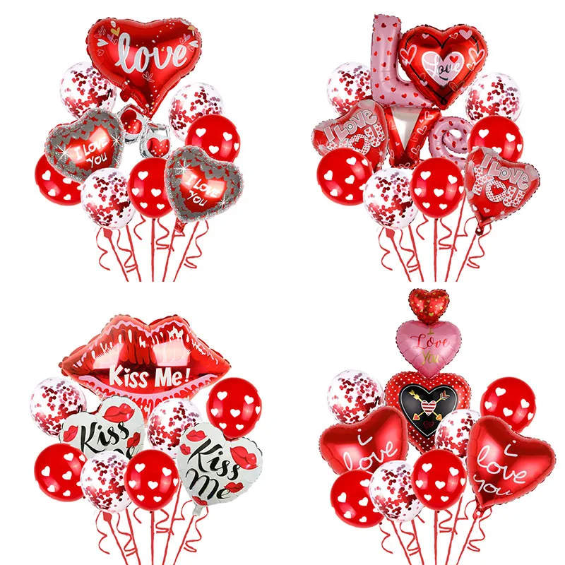 

1Set I Love You Foil Balloons For Valentine's Day Anniversary Decoration Wedding Party Supplies Heart Helium Globos Lovers Gifts