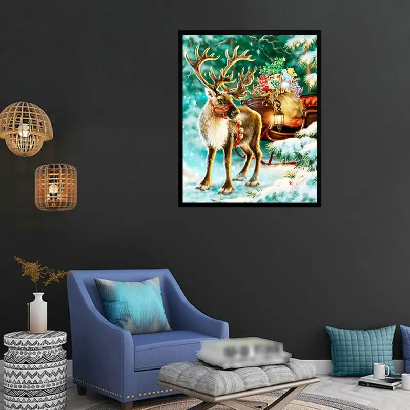 DIY цифровая картина маслом костюм ручная роспись 2021 рождественские украшения