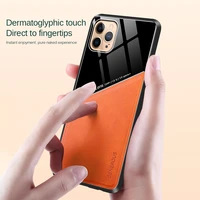 for iphone12 case leather texture pixleglass car magnetic hloder phone cover for iphone 12pro max 12 12pro 12mini silicon bumper