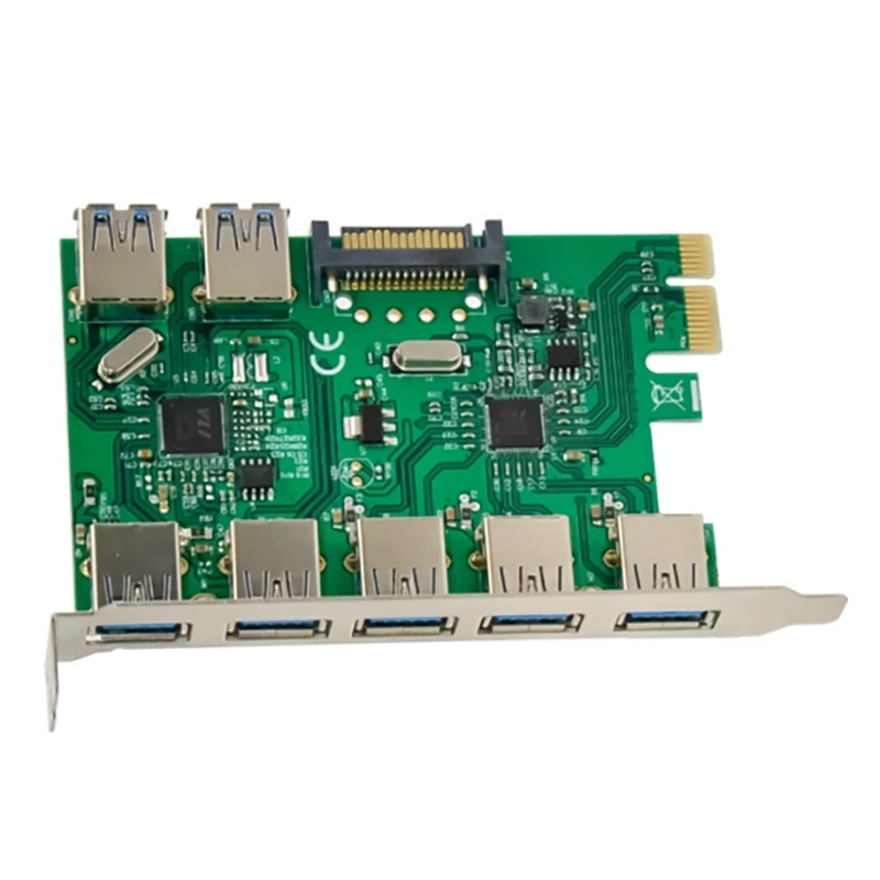 

PCI-E Super Speed USB3.0 Additional Expansion Card Enhanced USB3.0 5+2Port VL805+VL812 for PC