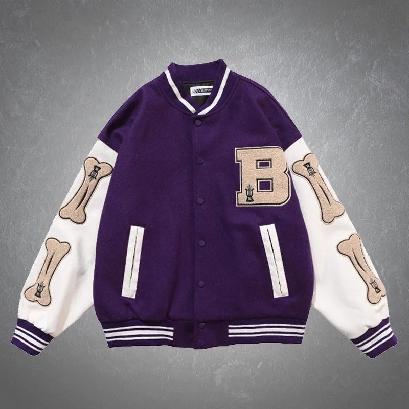 Куртка мужская в стиле Харадзюку Лоскутная куртка с пушистыми косточками и